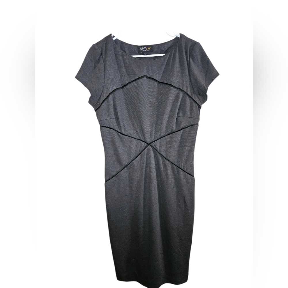 A.B.S by Allen Schwartz Gray Sheath Dress Size L
